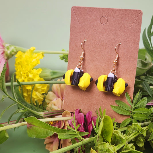 Bee Dangle Earrings, Bumblebee Jewelry